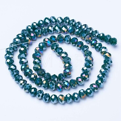 Electroplate Glass Beads Strands EGLA-A034-P6mm-B10-1