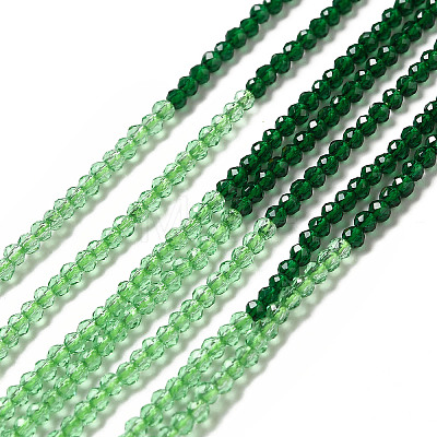 2 Colors Transparent Glass Beads Strands GLAA-G093-01I-1