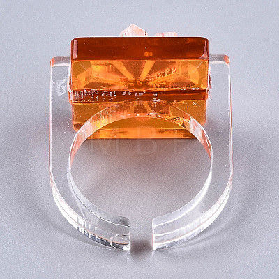 Transparent Resin Cuff Rings RJEW-T017-02-1