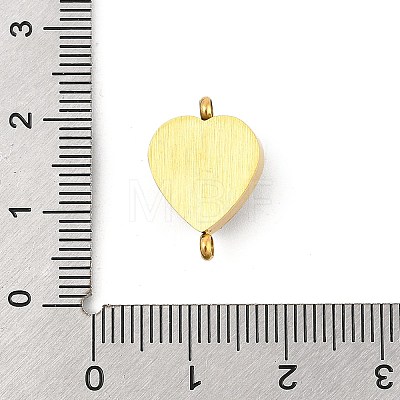 Natural Mixed Gemstone Chip 304 Stainless Steel Heart Connector Charms KK-P300-31G-1