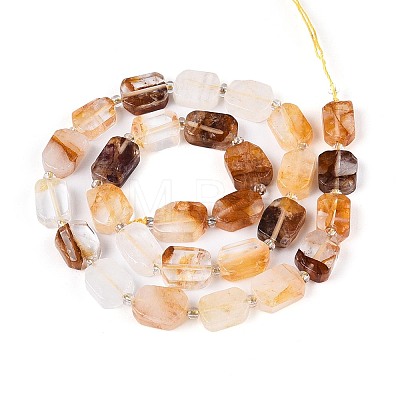 Natural Yellow Hematoid Quartz/Golden Healer Quartz Beads Strands G-T138-26A-03-1