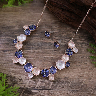 Flower Alloy Enamel Jewelry Set FS-WGE20A8-03-1
