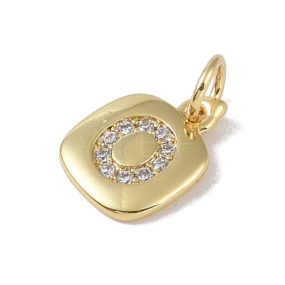 Rack Plating Brass Micro Pave CLear Cubic Zirconia Charms KK-E110-14G-O-1