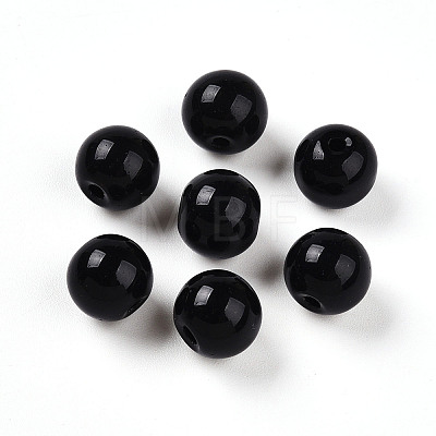 Opaque Solid Color Glass Beads GLAA-N007-10mm-A07-1