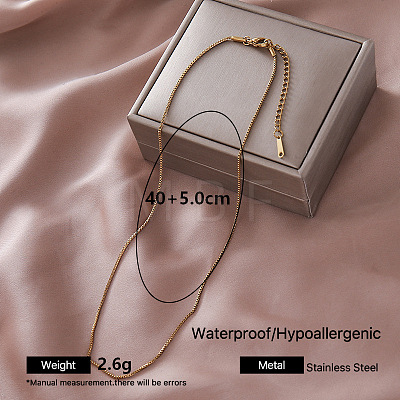 European 304 Stainless Steel Box Chain Necklaces for Women OE0950-1-1
