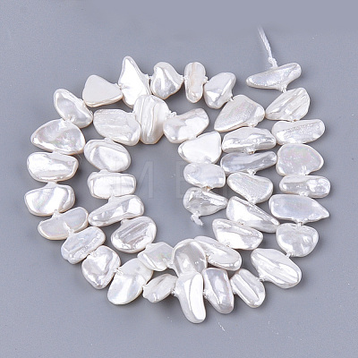 Electroplate Shell Pearl Beads Strands X-SSHEL-S261-01F-1