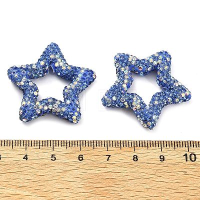 Star Shape Polymer Clay Rhinestone Beads CLAY-NH0001-06H-1