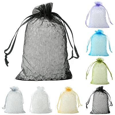 50Pcs Organza Bags Jewellery Storage Pouches Wedding Favour Party Mesh Drawstring Gift OP-FS0001-05B-1