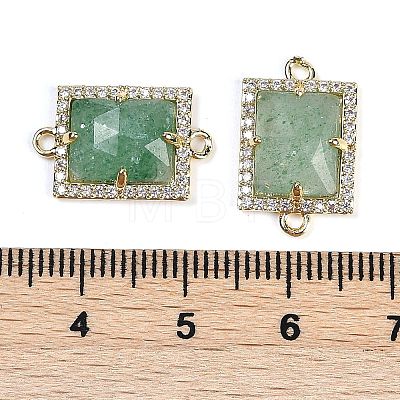 Natural Green Strawberry Quartz Faceted Rectangle Links G-I375-07G-06-1