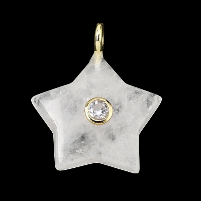 Natural Quartz Crystal Pendants G-Z157-01G-11-1