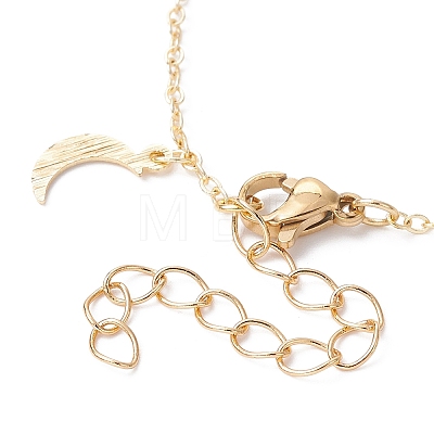 Star & Moon Brass Link Chain Bracelet Making AJEW-JB01150-33-1
