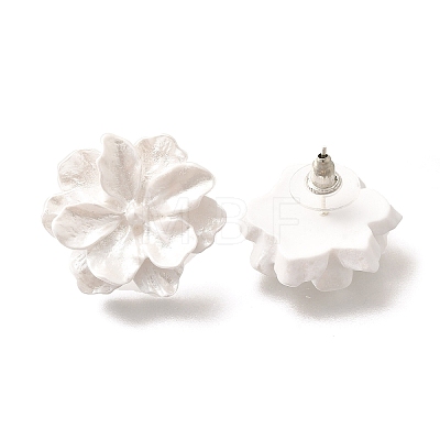 Alloy & 925 Sterling Silver & Acrylic Stud Earrings EJEW-Q013-09A-1