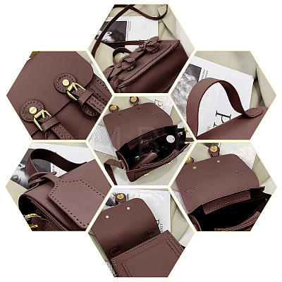 DIY Sew on PU Leather Women's Crossbody Bag Making Kit DIY-WH0386-86B-1