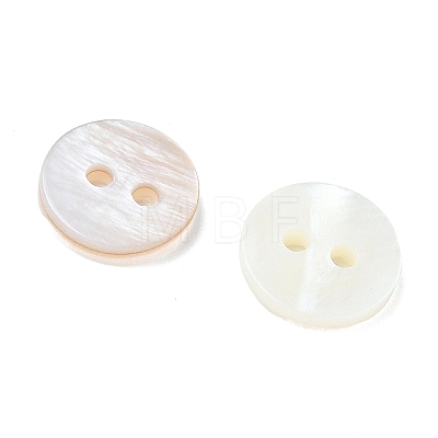 2-Hole Shell Flat Round Buttons BUTT-P012-11-1