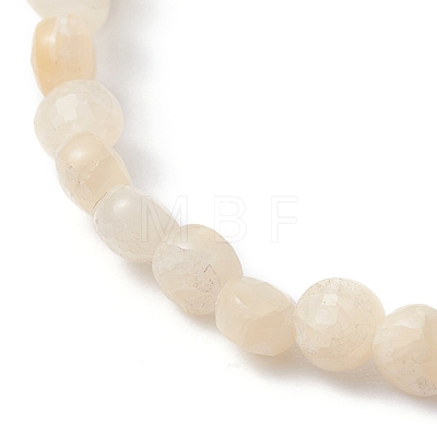 Natural Topaz Jade Faceted Nugget Beads Stretch Bracelet BJEW-JB07217-03-1
