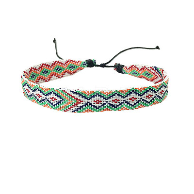 Bohemia Polyester Braided Flat Cord Bracelet PW-WG7A68A-24-1