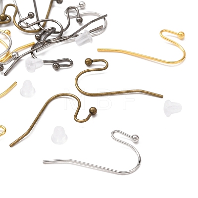 240Pcs 4 Colors Brass Earring Hooks DIY-YW0005-43-1