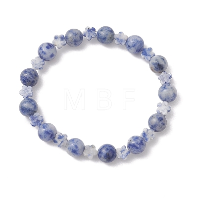 Natural Blue Spot Jasper Beads Bracelets BJEW-JB13233-1