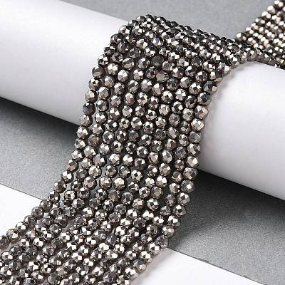 Electroplate Glass Beads Strands GLAA-H021-01B-FP12-1