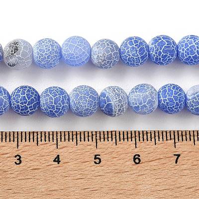 Frosted Natural Weathered Agate Beads Strands G-F367-8mm-01-1