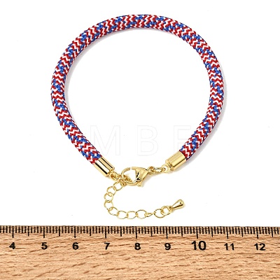 Braided Round Polyester Cord Bracelet Makings FB-CBAEDA0-01G-16-1