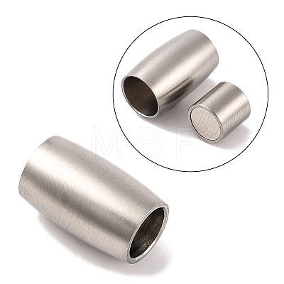 Tarnish Resistant Matte 304 Stainless Steel Magnetic Clasps with Glue-in Ends STAS-K007-18-1