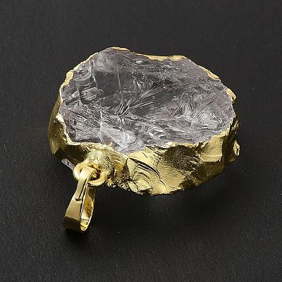 Natural Quartz Crystal Pendants G-P487-03G-1