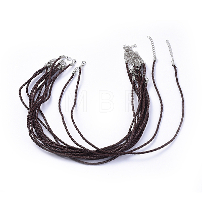 Trendy Braided Imitation Leather Necklace Making NJEW-S105-002-1