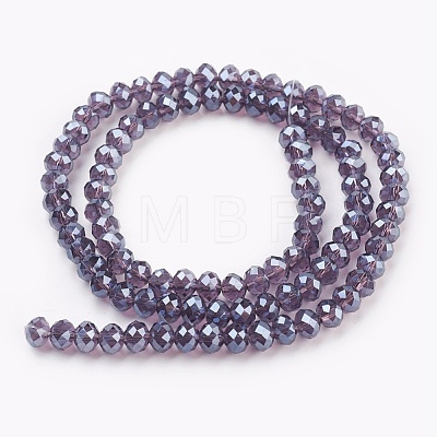 Electroplate Glass Beads Strands GLAA-K027-PL-A05-1