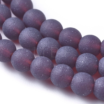 Frosted Opaque Glass Bead Strands FGLA-G002-A04-1