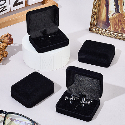 Velvet Cufflink Gift Storage Boxes CON-WH0112-079A-1