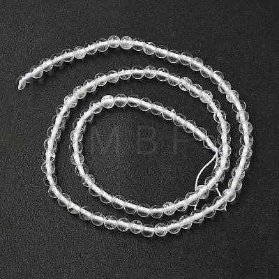 Natural Quartz Crystal Round Beads Strands G-J303-01-4mm-1