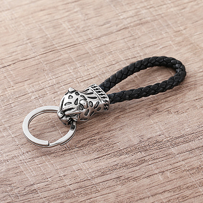 Braided PU Leather Keychains RO3493-1