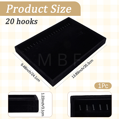 Velvet Necklace Display Organizer Trays NDIS-WH20007-02B-1