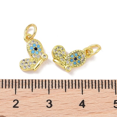 Real 18K Gold Plated Brass Micro Pave Cubic Zirconia Pendants KK-L209-044G-01-1