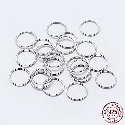 Anti-Tarnish Rhodium Plated 925 Sterling Silver Round Rings STER-F036-03P-1x4-1