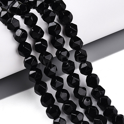 Natural Obsidian Beads Strands X-G-T139-8mm-50-1