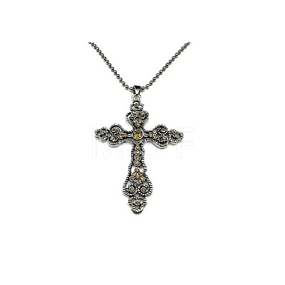 Cross Zinc Alloy Pendant Necklace NF8765-10-1