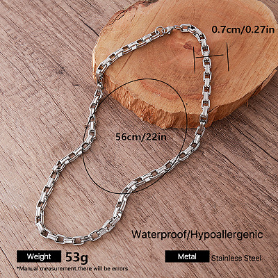 Vintage Style 7MM 304 Stainless Steel Box Chain Necklaces for Women ZQ6132-4-1