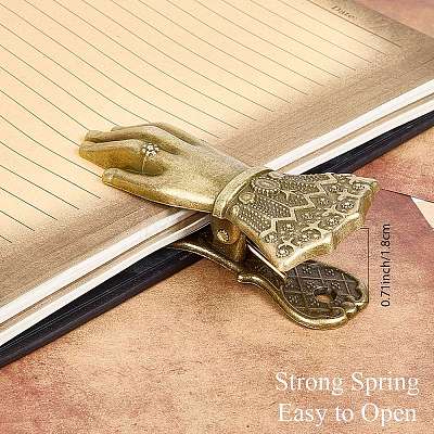 Alloy Hand Shaped Bookmark Clip AJEW-CP0006-94B-AB-1