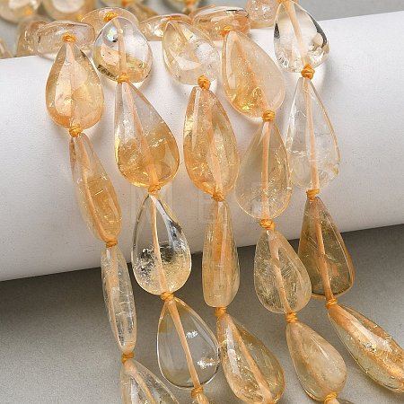 Heated Natural Citrine Beads Strands G-L650-H01-02-1
