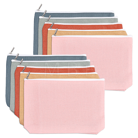 5Pcs 5 Colors Cloth Zipper Jewelry Bag Gift Pouches ABAG-WH0077-11A-1
