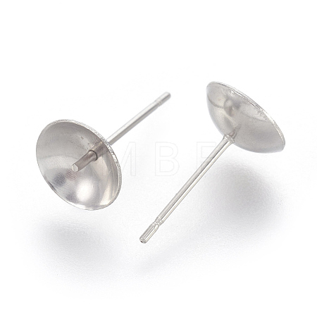 Non-Tarnish Stainless Steel Stud Earring Findings STAS-F186-02P-8mm-1