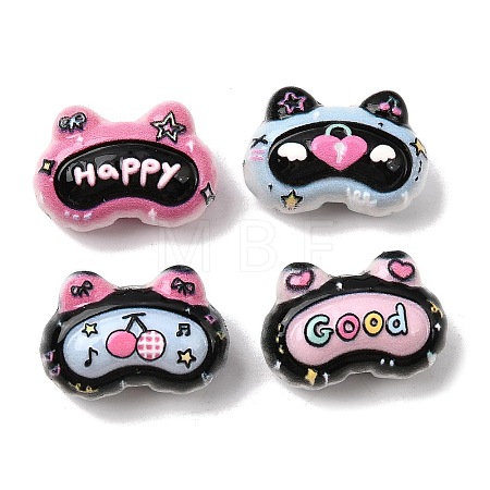 Embossed Opaque Acrylic Beads OACR-Z039-08-1
