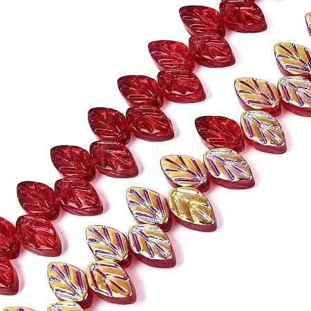 Electroplate Transparent Glass Beads Strands EGLA-N056-03A-08-1