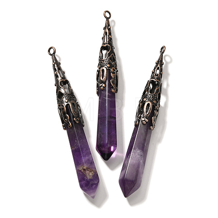 Natural Amethyst Pointed Big Pendants G-P560-02R-21-1