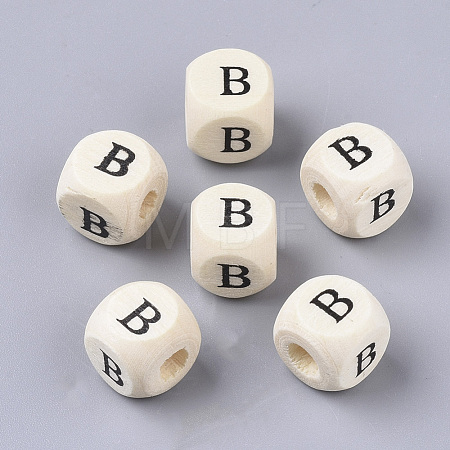 Printed Natural Wood Beads WOOD-T026-001B-1