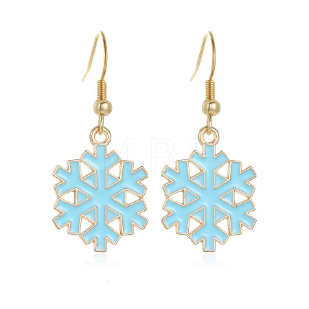 Snowflake Alloy Enamel Dangle Earrings FS-WGD9918-08-1