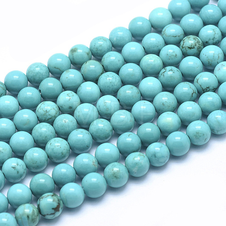 Natural Howlite Round Beads Strands X-TURQ-G148-03-6mm-1