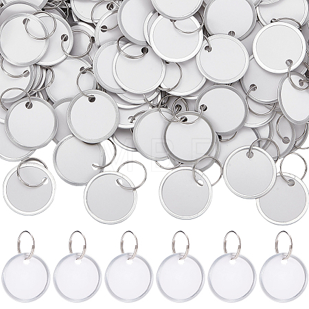 Aluminum & Paper Hanging Price Tags with Rings DIY-SP0007-89B-1